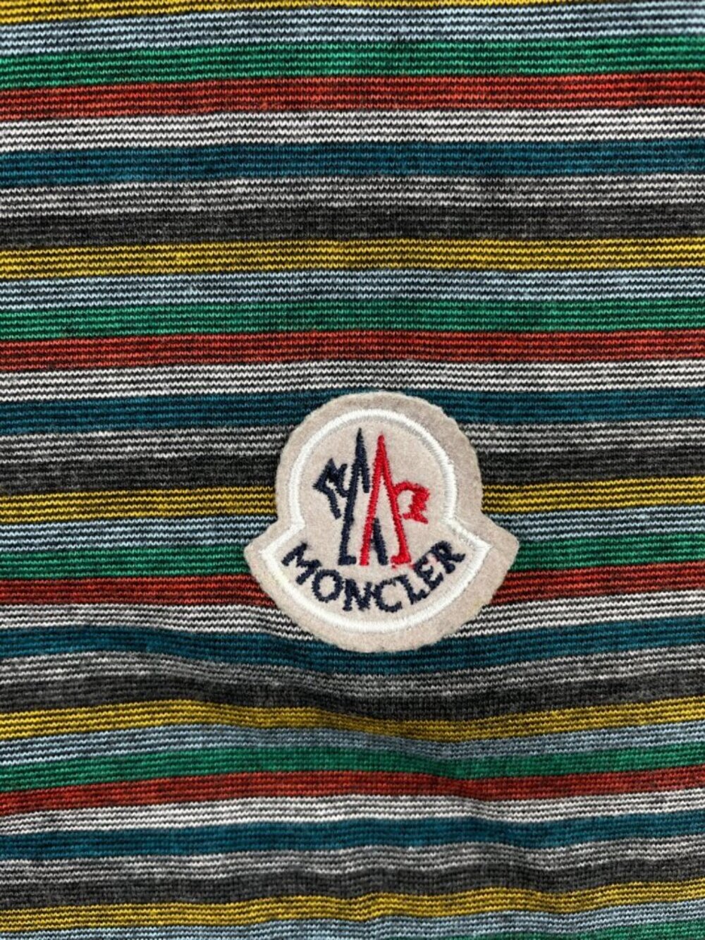 Moncler Striped Quarter Zip Polo Shirt Long Sleeve Slim Fit Men's Medium - Picture 7 of 16